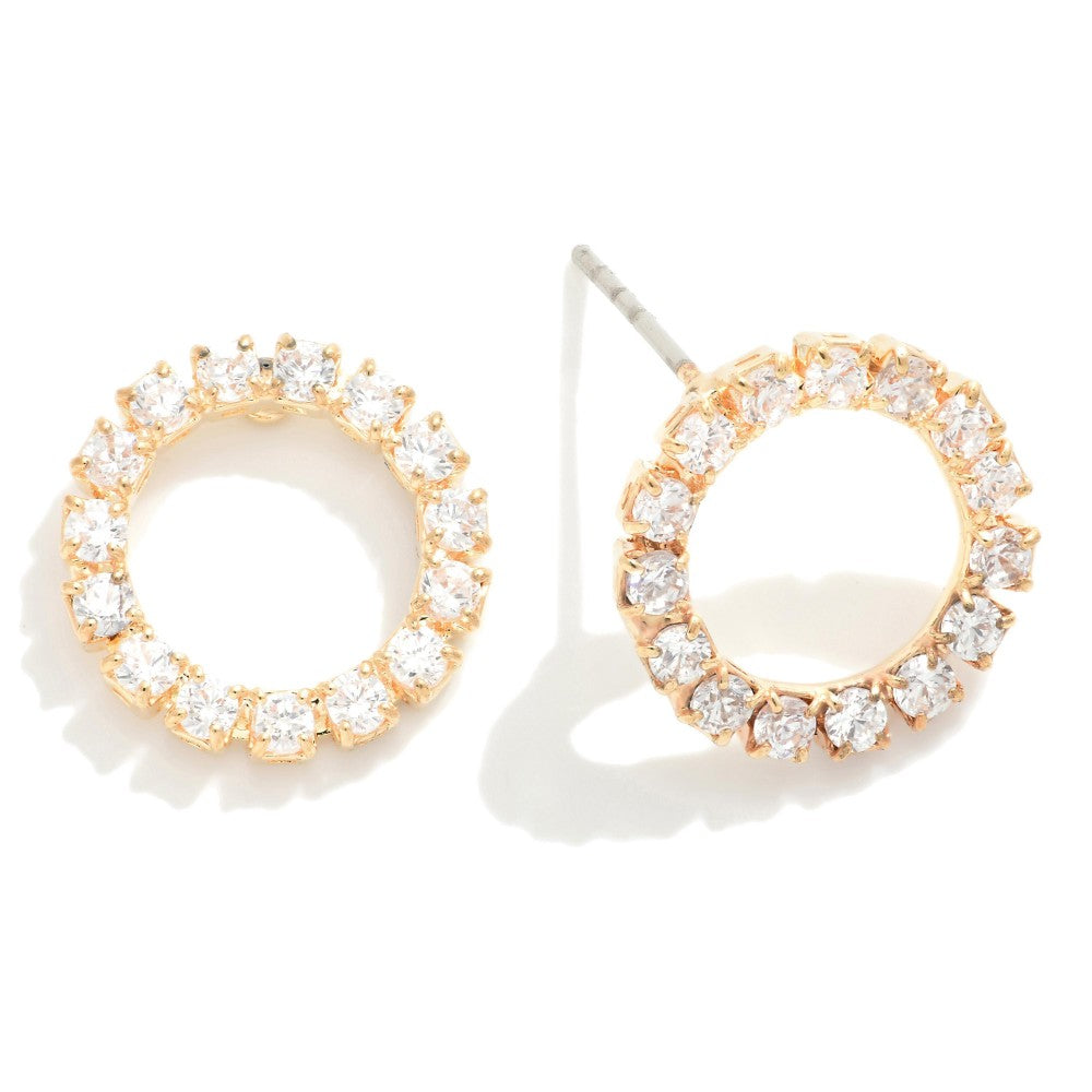 Studded Round Earrings