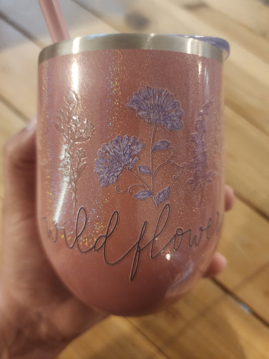 Wildflower wine tumbler