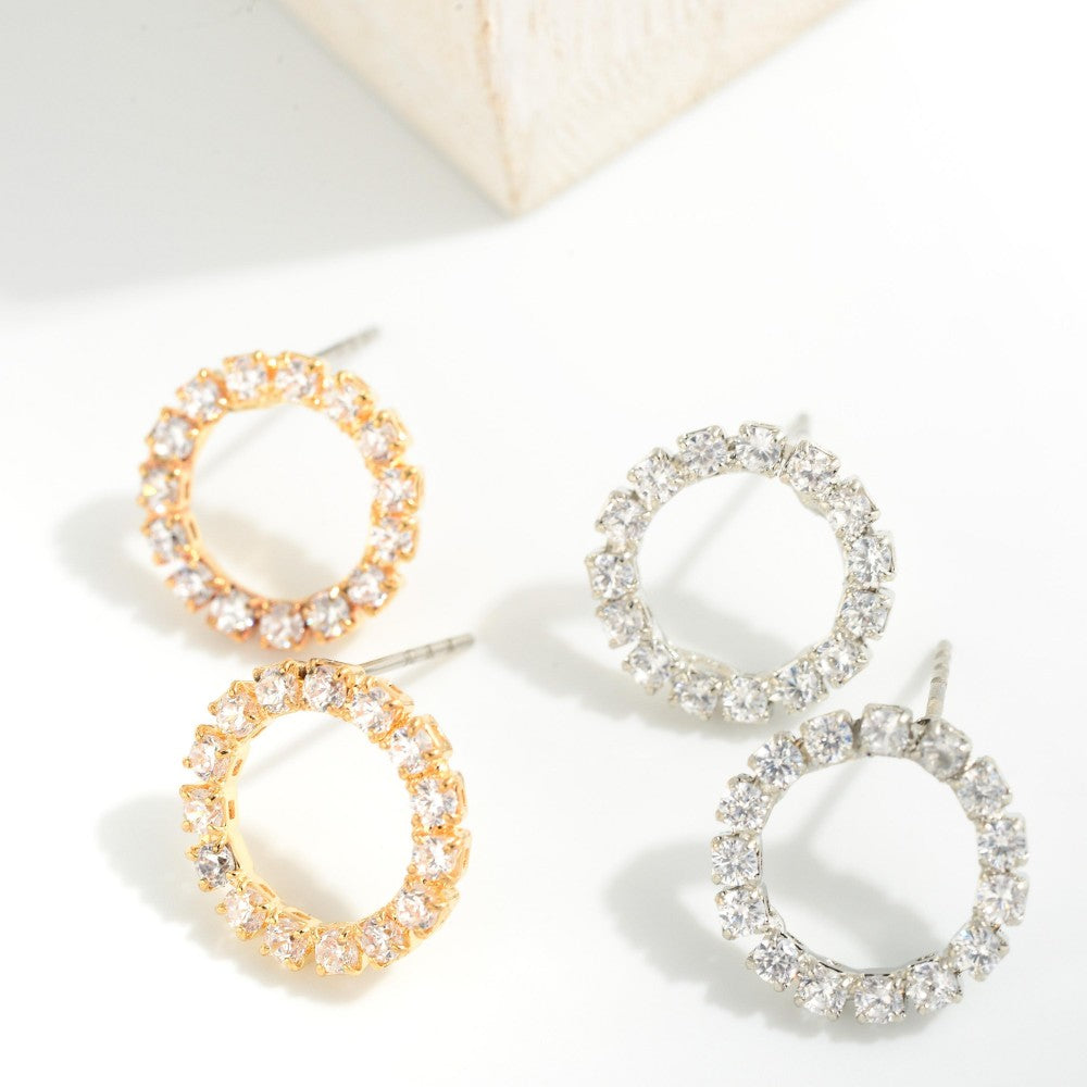 Studded Round Earrings