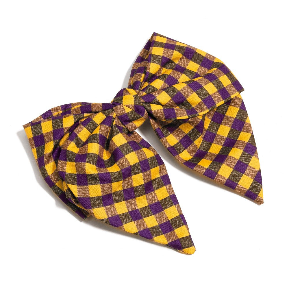 Purple/Gold Bow Clip